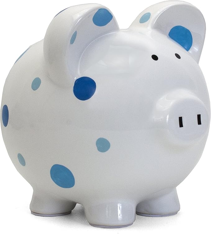 child to cherish 陶瓷圆点小猪存钱罐 蓝色 7.500